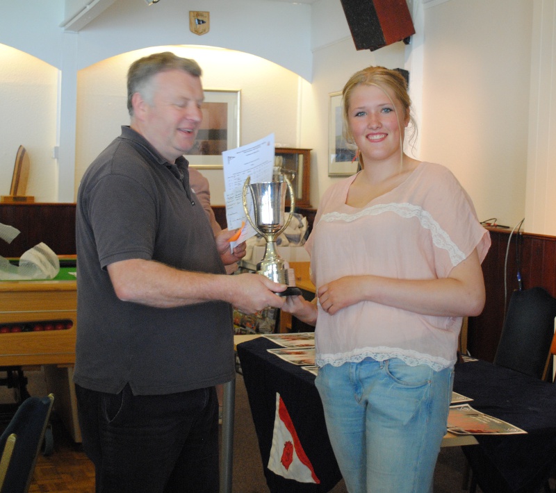 Emma Grayson receiving her prize as Overall winner