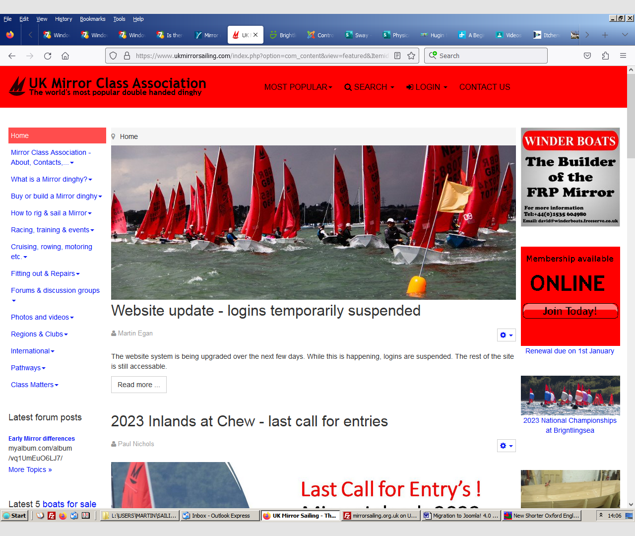 A screenshot of the old site template - Minitek Bluprint